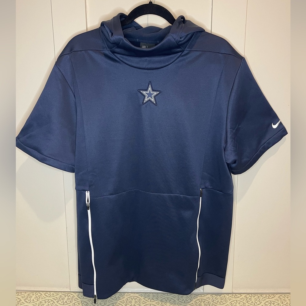 Nike Onfield Apparel Dallas Cowboys Short Sleeved Blue Hoodie Size M Preloved